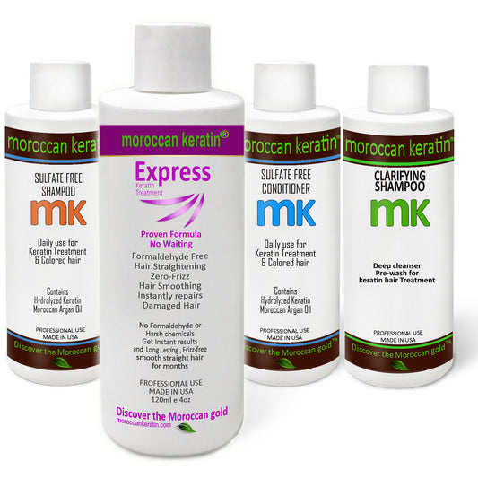 Moroccan Keratin EXPRESS Smoothing straightening treatment Formaldehyde Free with Booster