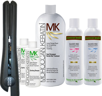 MK original formula XL SET (Strength 1a-3b)- Keratin Hair Straightening Smoothing Treatment infused with Moroccan Argan oil